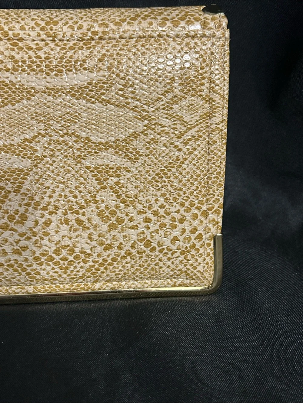 Gold Snakeskin Embossed Women’s Clutch Bag